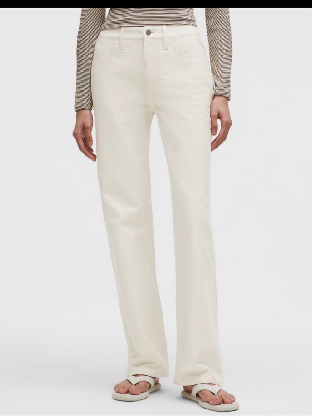 lululemon athletica EasyFive Mid-Rise Relaxed Straight Pants in Off-White